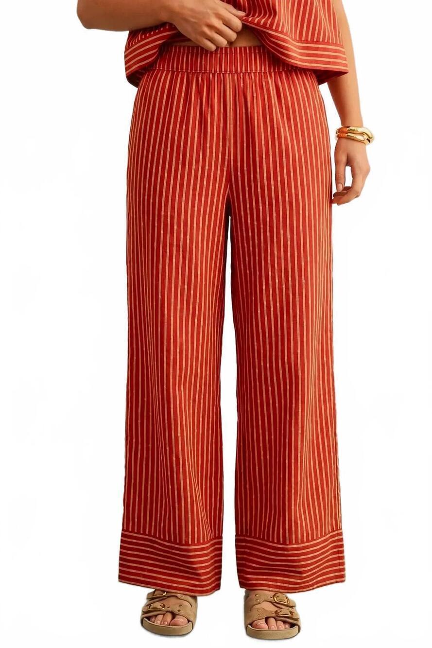 NEW MIOU MUSE market stripe pants in tomato